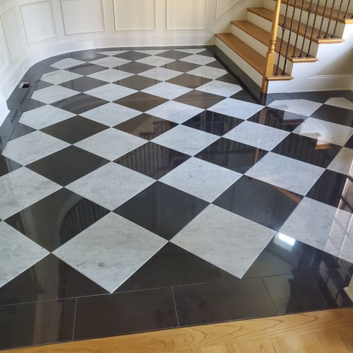 Vintage tile pattern in a stylish entrance