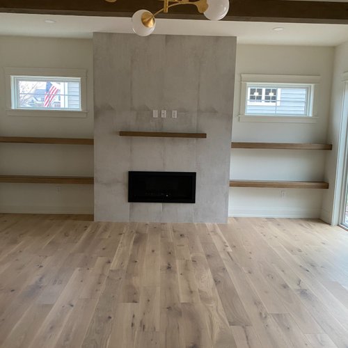 Modern fireplace in a new Lititz, PA home