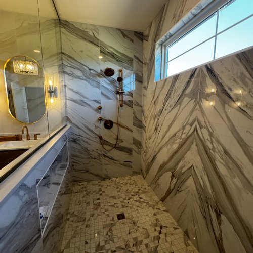 Marble Tile shower remodel in Lititz, PA